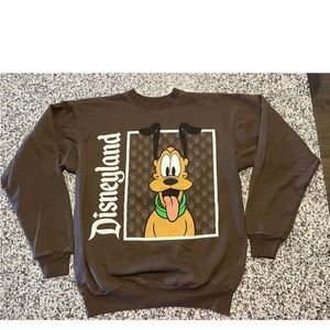 Disneyland Pluto Brown Sweatshirt Size Small Disney